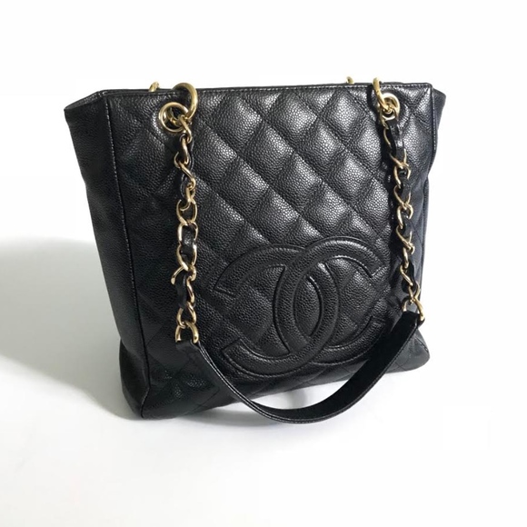 CHANEL Handbags - CHANEL Black Caviar PST Petite Shopping Tote Bag